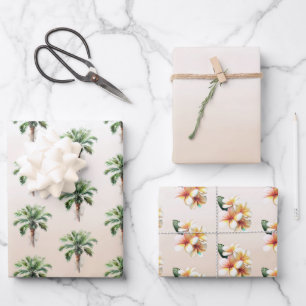 Tropical Palm Tree Ombre  Wrapping Paper Sheet