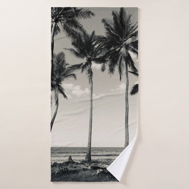 TROPICAL PALM TREE ON THE BEACH BATH TOWEL (Bath Towel)