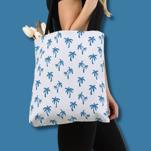 Tropical Palm Tree pattern blue Tote Bag