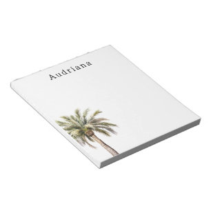 Tropical Palm Tree Personalised Name Notepad