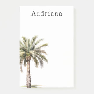 Tropical Palm Tree Personalised Name Post-it Notes