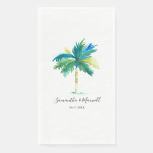 Tropical Palm Tree Personalised Wedding Napkin
