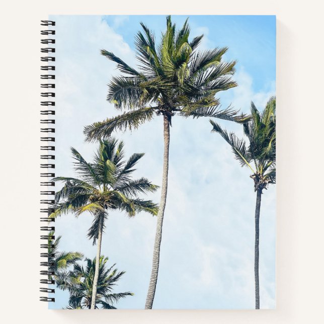 Tropical Palm Tree Photography Notebook Coastal  (Front)