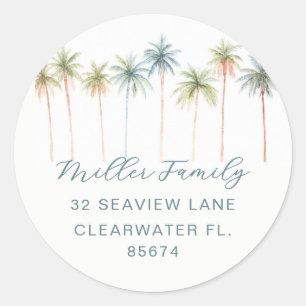 Tropical Palm Tree Return Address Sticker