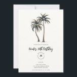 Tropical Palm Tree Rustic Coastal Birthday Party Invitation<br><div class="desc">Customise any way you want.</div>