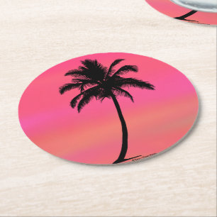 Tropical Palm Tree Silhouette Coaster