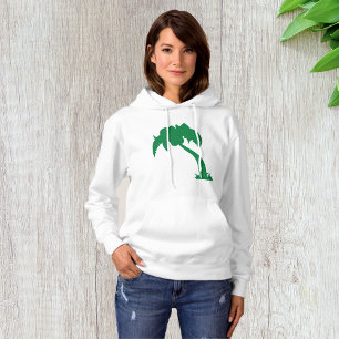 Tropical Palm Tree Silhouette Green Island Beach Hoodie