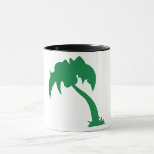 Tropical Palm Tree Silhouette Green Island Beach  Mug