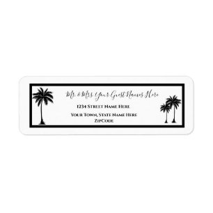 Tropical Palm Tree Silhouette Return Address