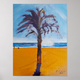 Tropical Palm Tree Sunny Beach Poster