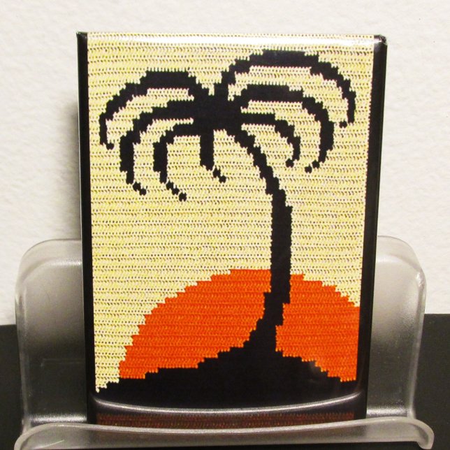 Tropical Palm Tree Sunset Artisan Crochet Print    Magnet (Creator Uploaded)