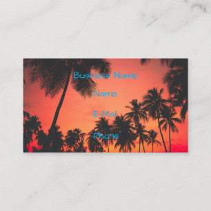 Tropical Palm Tree Sunset Business Card