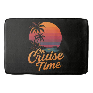 Tropical Palm Tree Sunset Cruise Vacation Bath Mat
