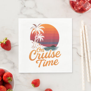 Tropical Palm Tree Sunset Cruise Vacation Napkin