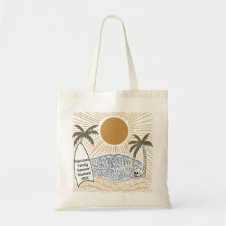 tropical palm tree sunset summer vacation beach tote bag