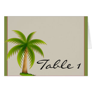 Tropical Palm Tree Table Number tent card