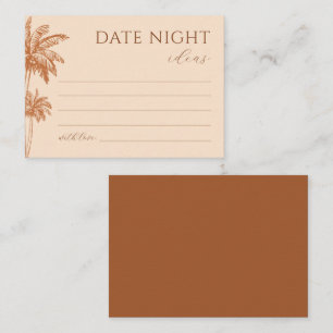 Tropical Palm Tree Terracotta Date Night Ideas Enclosure Card