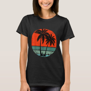 Tropical Palm Tree Vintage Sunset Beach Retro Styl T-Shirt