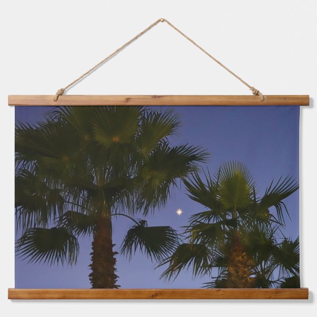 Tropical Palm Tree Wall Art Twilight Coastal (Front)