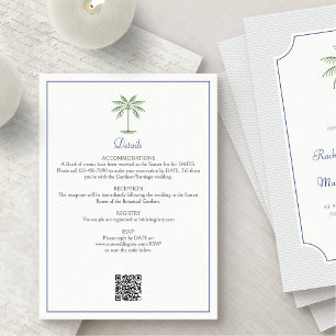 Tropical Palm Tree Wedding Details Enclosure Card