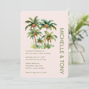 Tropical Palm Tree Wedding Invitation