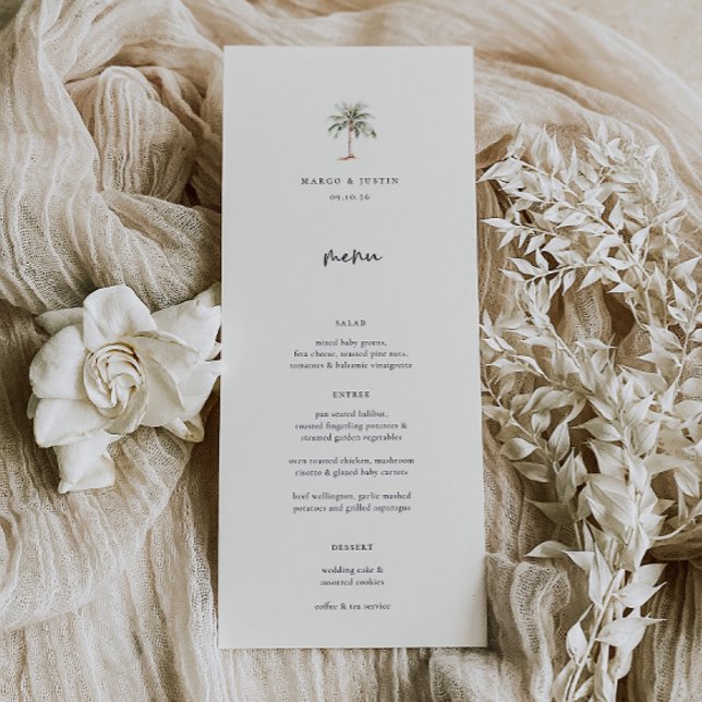Tropical Palm Tree Wedding Menu and Thank You (Creator Uploaded)