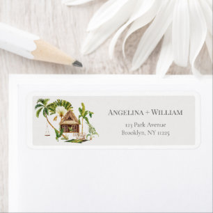 Tropical Palm Tree Wedding Return Address
