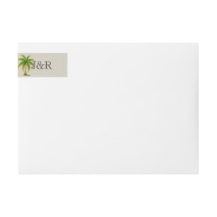 Tropical Palm Tree Wedding Wrap Around Label