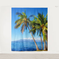 Tropical Palm Trees and Molokini from Maui Hawaii 