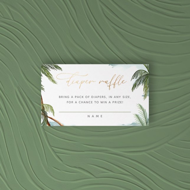 Tropical Palm Trees Baby Shower Diaper Raffle Enclosure Card (Creator Uploaded)
