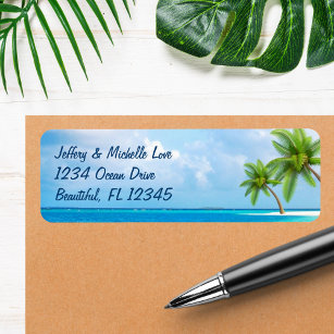 Tropical Palm Trees Beach Address