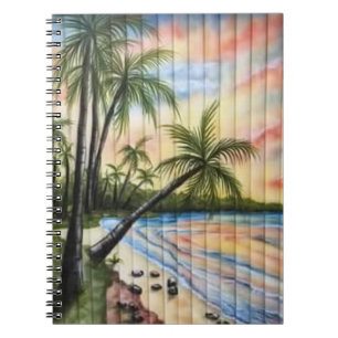 TROPICAL PALM TREES BEACH BLINDS NOTEBOOK