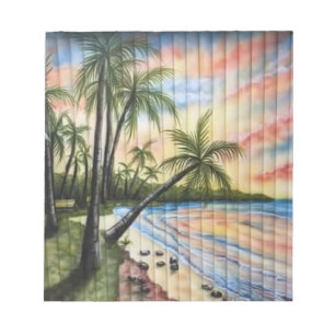 TROPICAL PALM TREES BEACH BLINDS NOTEPAD
