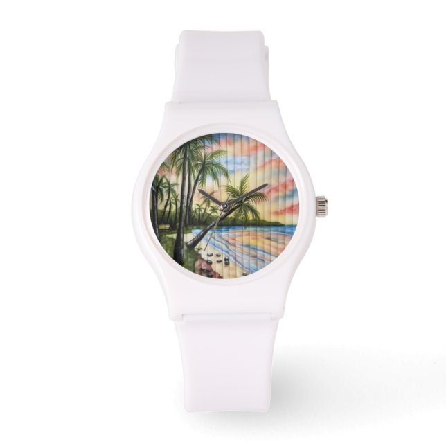 TROPICAL PALM TREES BEACH BLINDS WATCH (Front)