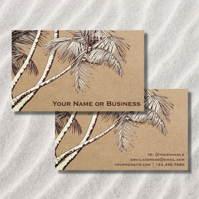 Tropical Palm Trees Beach Business Card (Creator Uploaded)