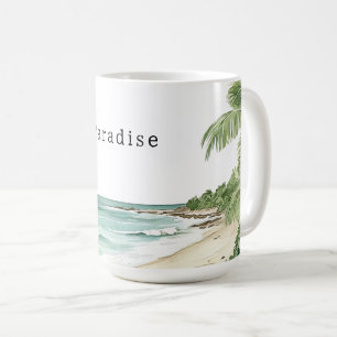 Tropical Palm Trees Beach Coffee Mug