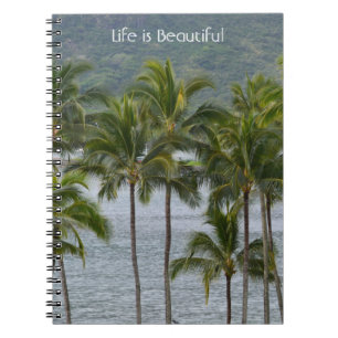 Tropical Palm Trees Beach Kauai (my photography) Notebook