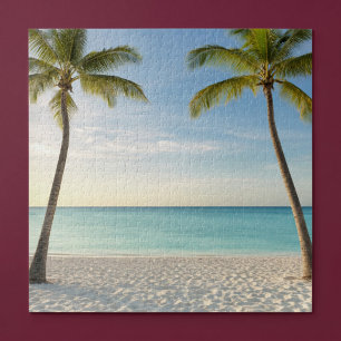 Tropical Palm Trees Beach Paradise Jigsaw Puzzle