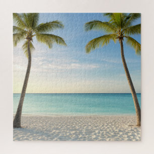 Tropical Palm Trees Beach Paradise Jigsaw Puzzle