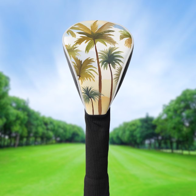 Tropical Palm Trees | Beach Watercolor Painting Golf Head Cover (Creator Uploaded)