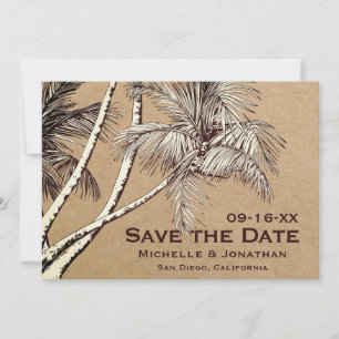 Tropical Palm Trees Beach Wedding Save The Date