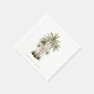 Tropical Palm Trees Beachy Personalised Napkin