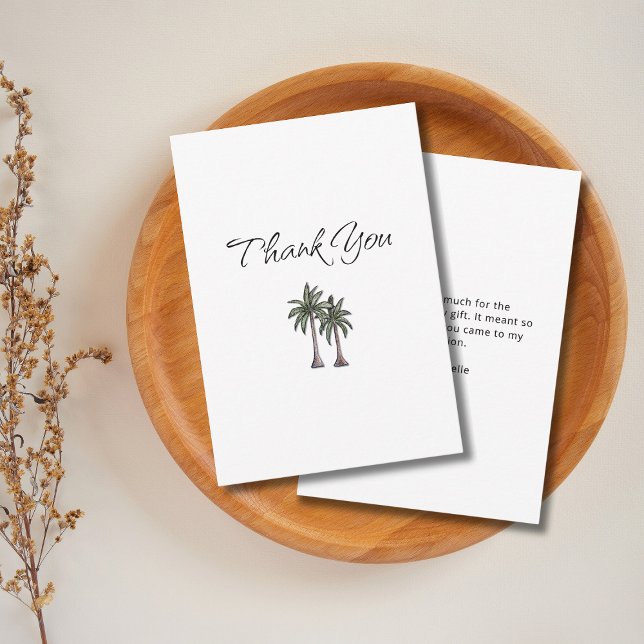 Tropical Palm Trees Birthday Gift Thank You Card (Creator Uploaded)