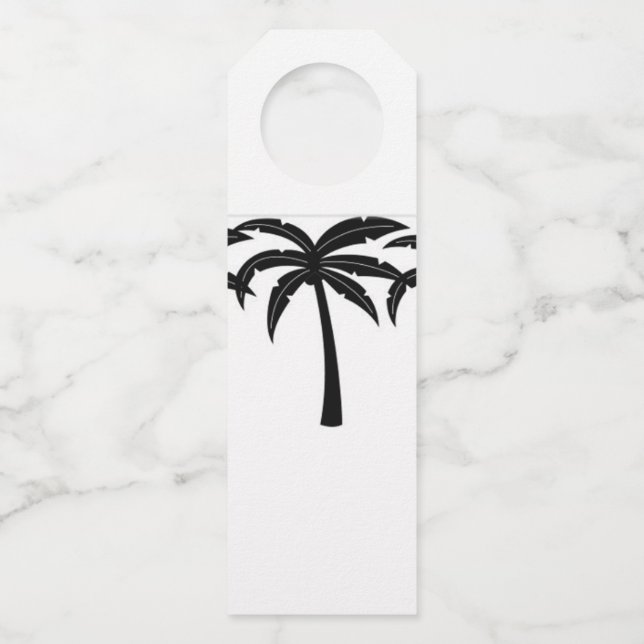 Tropical Palm Trees Bottle Tag (Front)