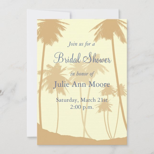 Tropical Palm Trees Bridal Shower Invitation (Front)