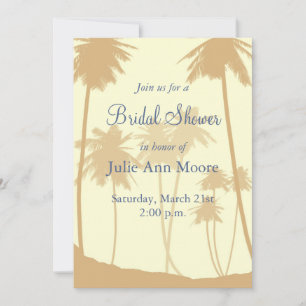 Tropical Palm Trees Bridal Shower Invitation