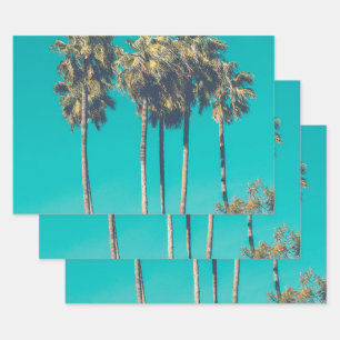 Tropical Palm Trees California Retro Wrapping Paper Sheet