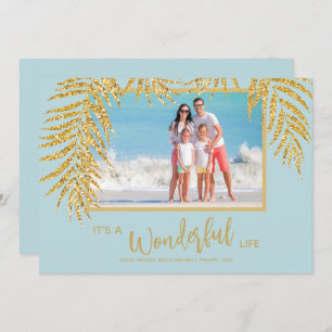 Tropical Palm Trees Christmas Photo Holiday Card
