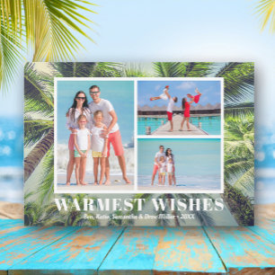 Tropical Palm Trees Christmas Photo Holiday Card