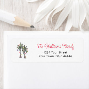 Tropical Palm Trees Christmas Return Address
